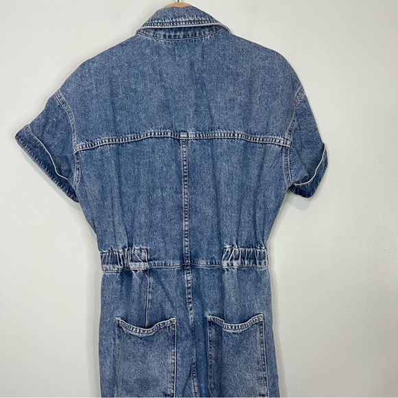 Free People Marci Jumpsuit Denim Overalls High Noon Blue We The Free size small - Picture 9 of 15